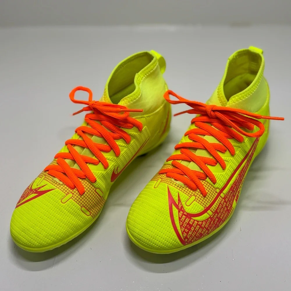 Nike Jr Mercurial Superfly 8 Academy FG/MG Volt Crimson Soccer Cleats Youth 3.5Y